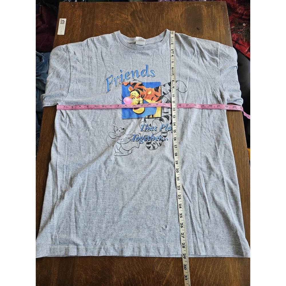 Vintage Disney Tigger Shirt Mens XL Gray Friends Stay Together Pooh 90s Cartoon - Picture 5 of 7